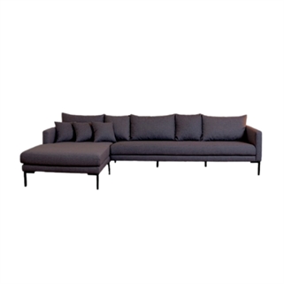 Milla sofa med chaiselong | Antracitgrå stof 